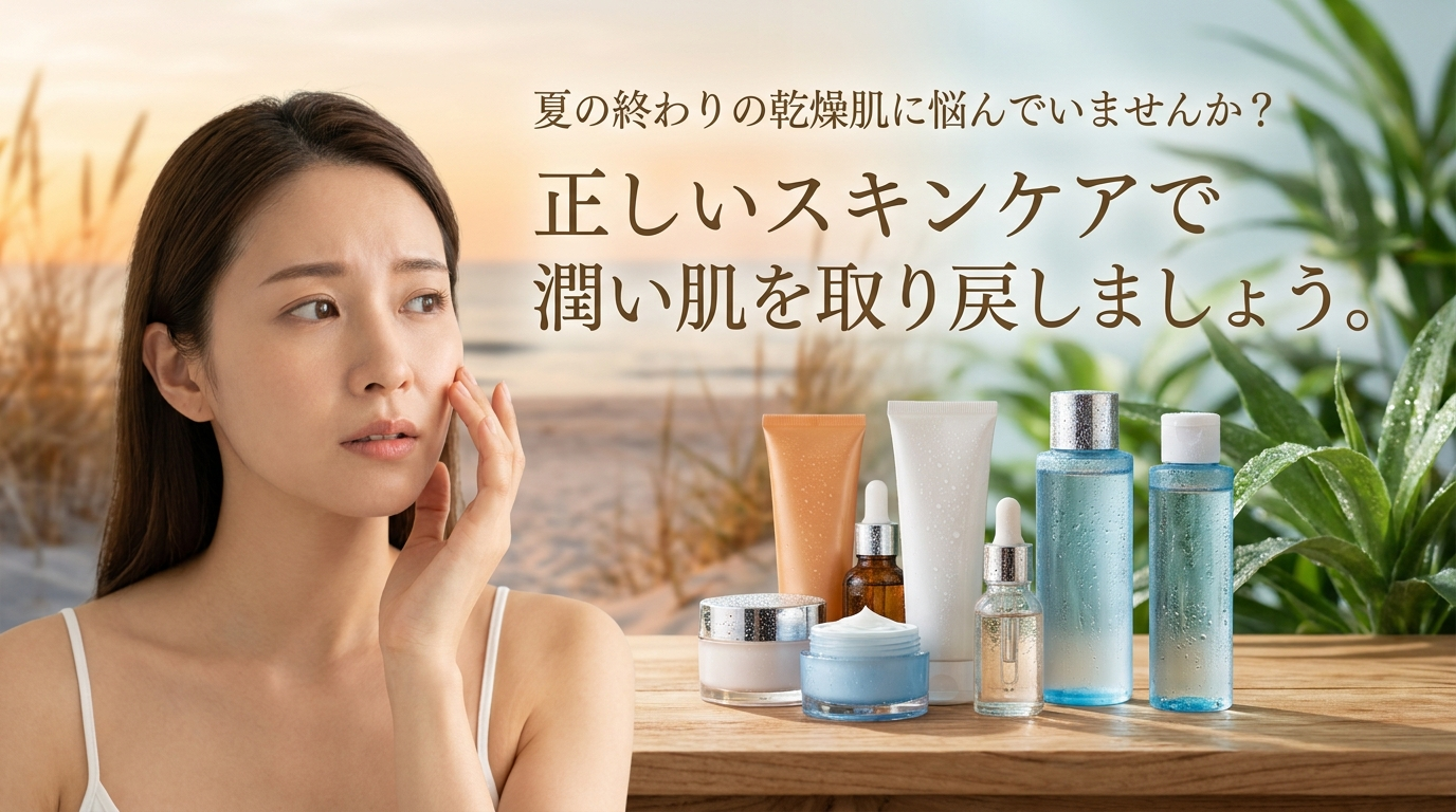 夏の終わりの乾燥肌に悩んでいませんか？正しいスキンケアで潤い肌を取り戻しましょう。