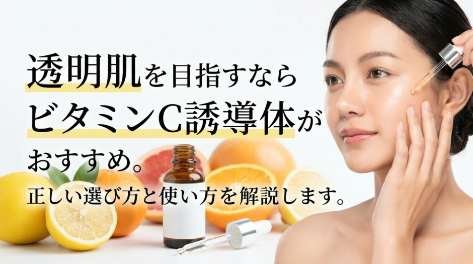 透明肌を目指すならビタミンC誘導体がおすすめ。正しい選び方と使い方を解説します。