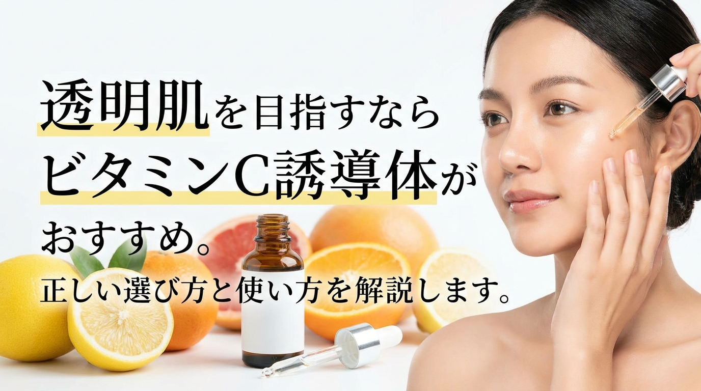 透明肌を目指すならビタミンC誘導体がおすすめ。正しい選び方と使い方を解説します。