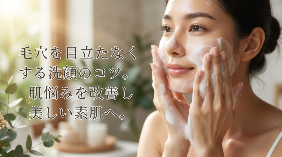 毛穴を目立たなくする洗顔のコツ。肌悩みを改善し美しい素肌へ。