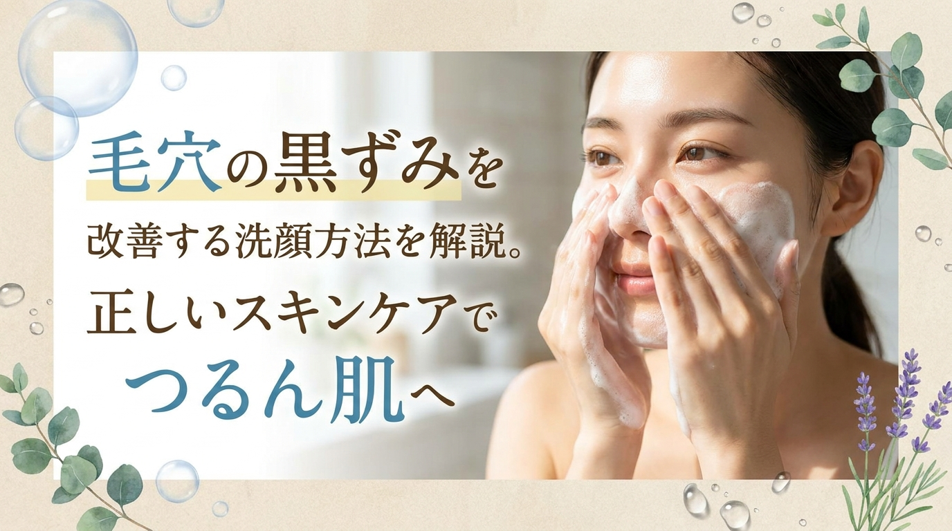 毛穴の黒ずみを改善する洗顔方法を解説。正しいスキンケアでつるん肌へ