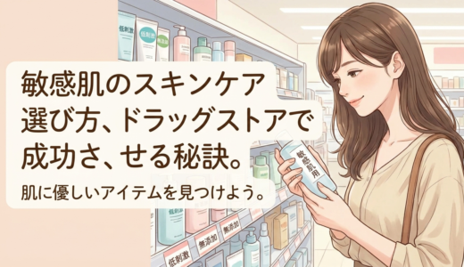 敏感肌のスキンケア選び方、ドラッグストアで成功させる秘訣。肌に優しいアイテムを見つけよう。