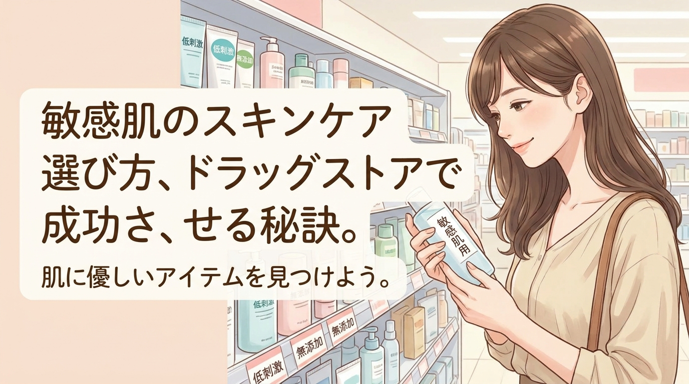 敏感肌のスキンケア選び方、ドラッグストアで成功させる秘訣。肌に優しいアイテムを見つけよう。