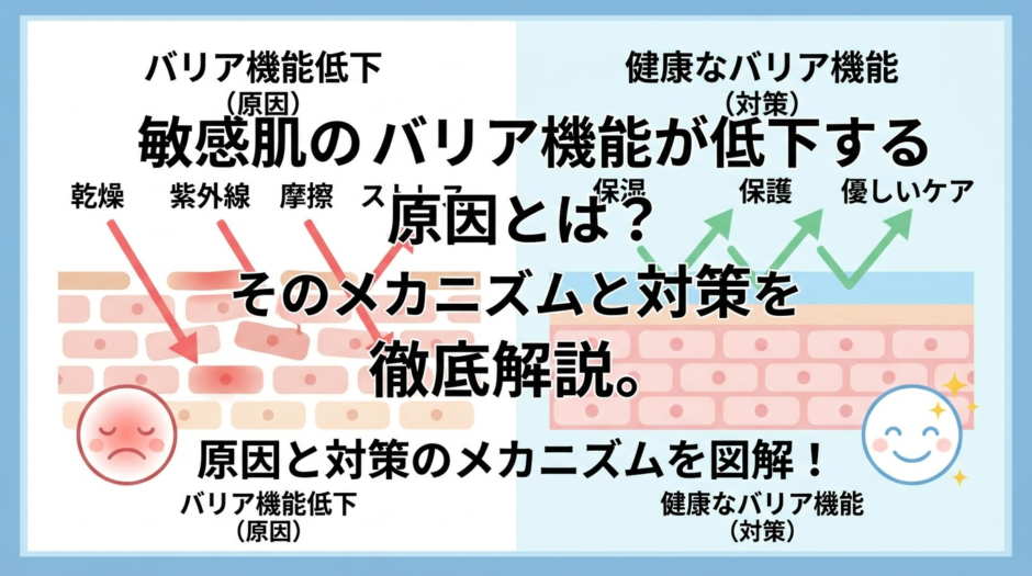 敏感肌のバリア機能が低下する原因とは？そのメカニズムと対策を徹底解説。