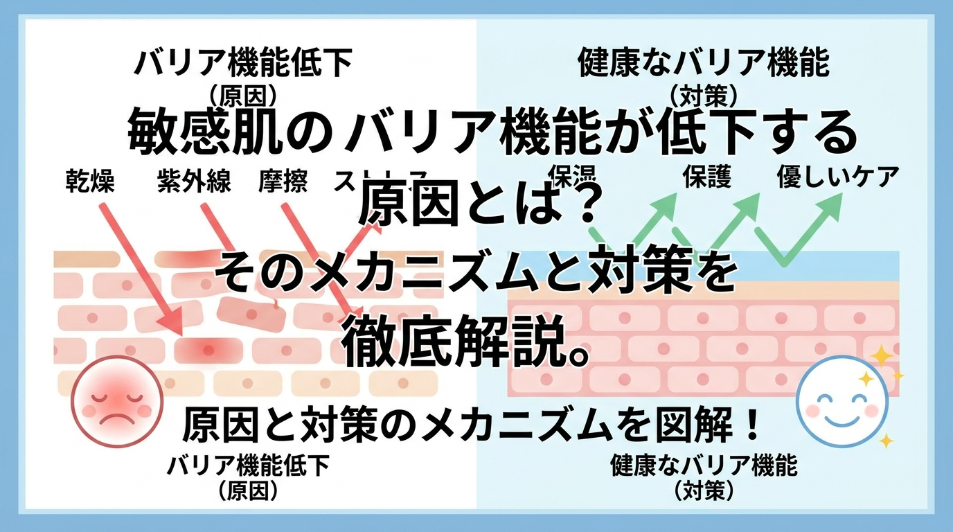 敏感肌のバリア機能が低下する原因とは？そのメカニズムと対策を徹底解説。